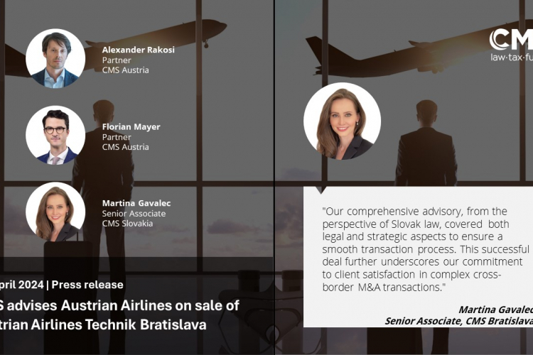 CMS poskytlo poradenstvo Austrian Airlines pri predaji Austrian ...